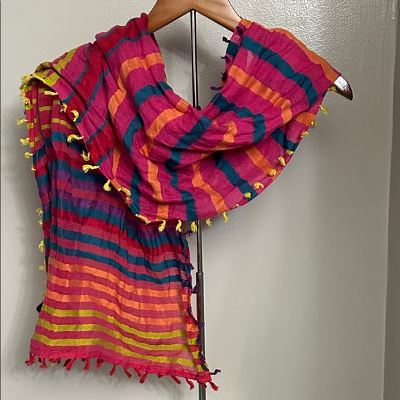 Vibrant Multicolor Striped Scarf - Picture 1 of 3
